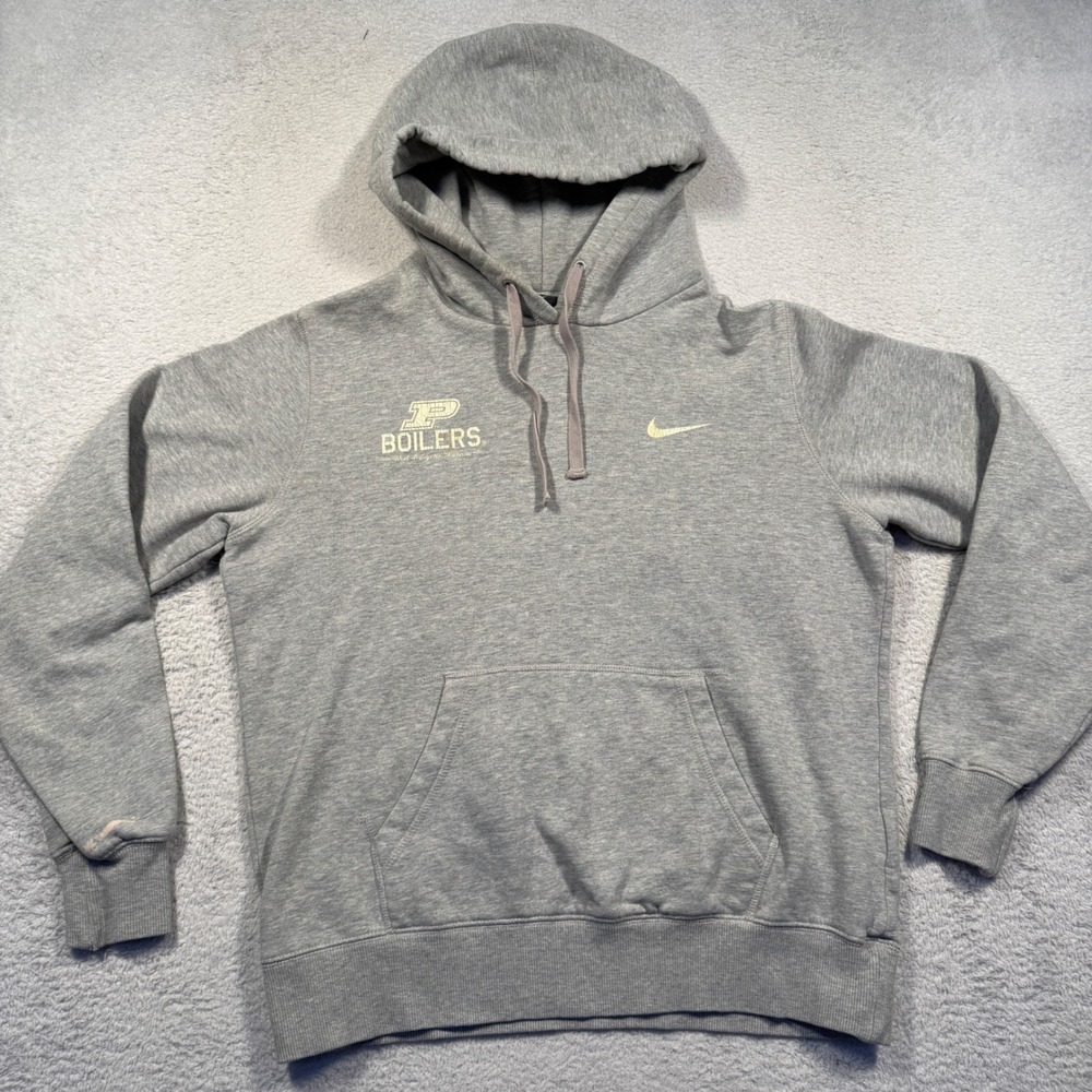 Nike Purdue Boilermakers Gray Pullover Hoodie Sweatshirt Womens L Distressed